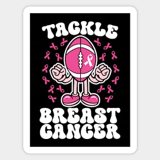 Tackle Breast Cancer Funny Football Pink Ribbon Awareness Support Magnet